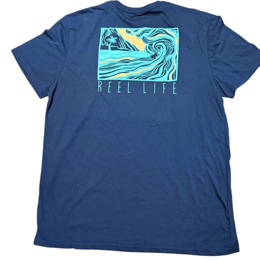 Reel Life Blue Graphic Shirt Sleeve T-Shirt Men’s Size XXL
